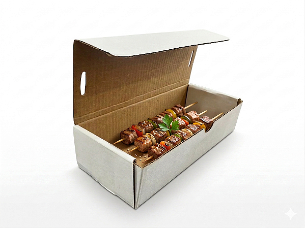 Caixa para Espetinho 29x12x7 cm - 25un | Zeki