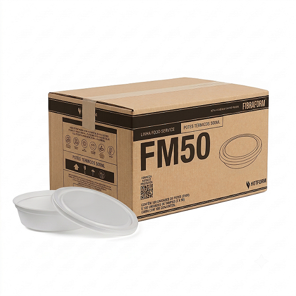 Marmita com Tampa EPS FM50 / FM75 / FM110 – 500ml, 750ml e 1100ml | Fibraform