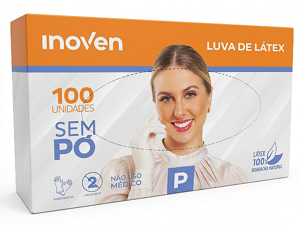 Luva Látex Sem Pó - C/100un | Inoven