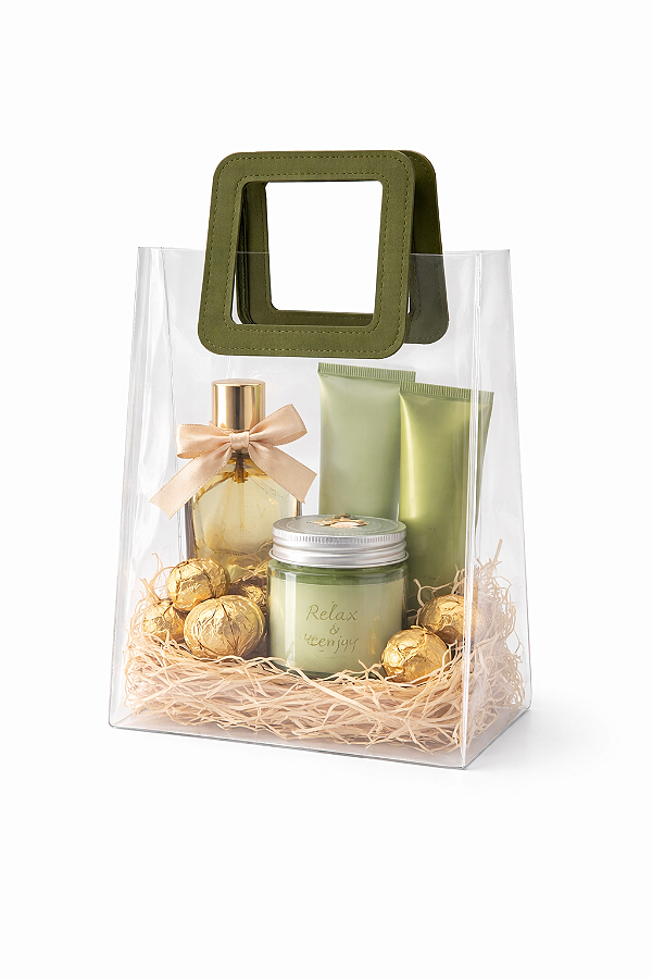 Sacola PVC com alça retangular 19,4x17x9 cm Coloridas | Cromus