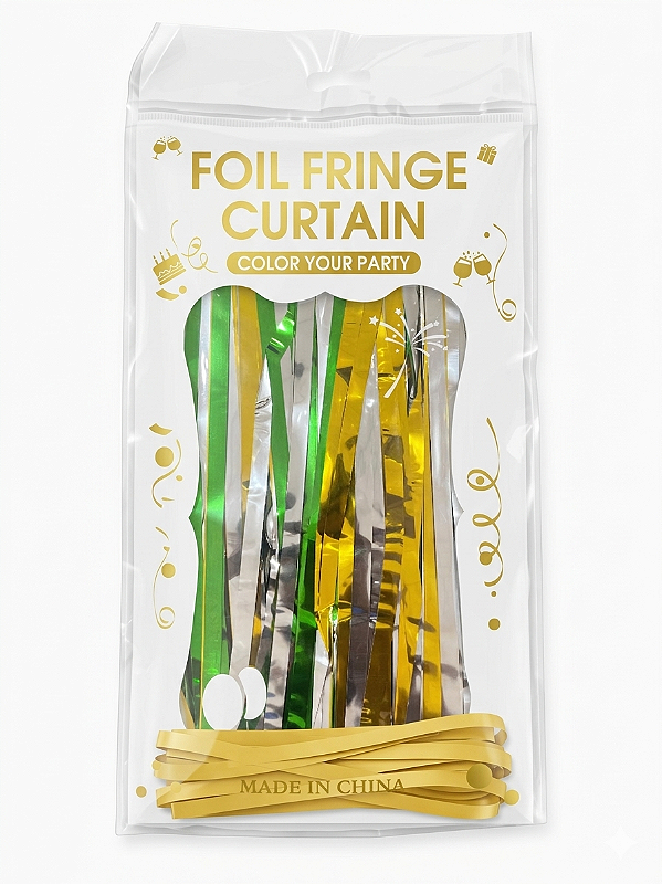 Cortina Metalizada Verde Amarelo Festa Copa Painel Decoração | Modamix