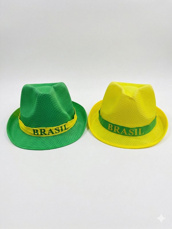 Chapéu Malandrinho Verde e Amarelo Brasil Copa Do Mundo Torcida | Modamix