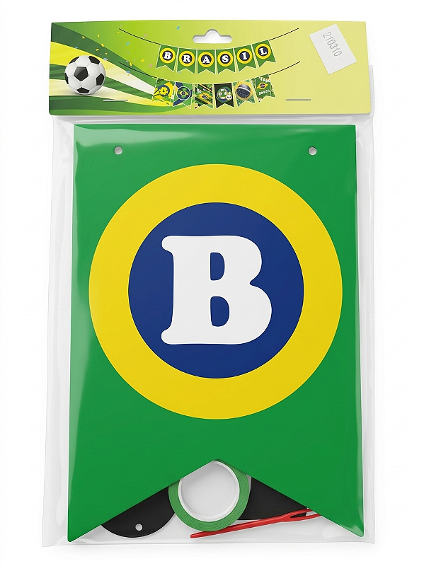 Varal Bandeirinhas Brasil Papel Cartonado Copa Do Mundo | Modamix