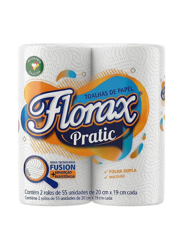 Papel Toalha Pratic Florax 55 Folhas 19x22 Alta Absorção Cozinha | Claramax