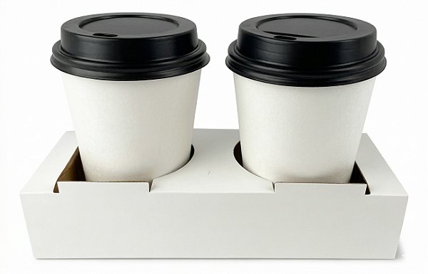 Caixa Porta Copos Branca para 2 Copos - 10un | Zeki