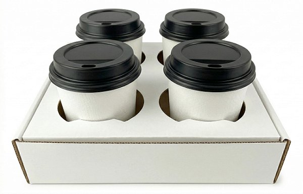 Caixa Porta Copos Branca para 4 Copos - 10un | Zeki