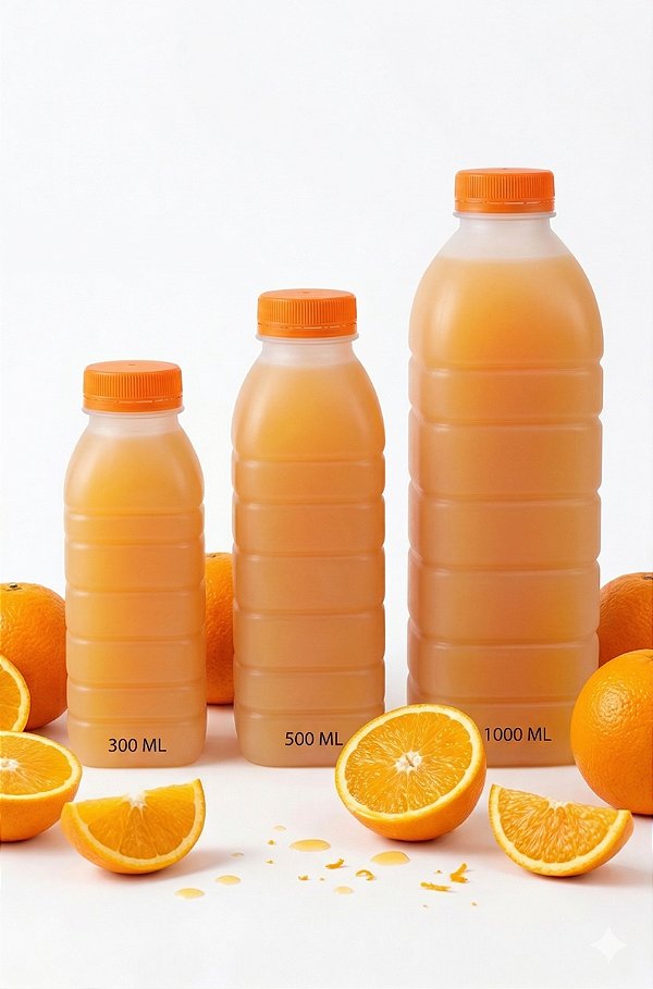 Garrafa Plástica Natural Tampa Laranja | Plask