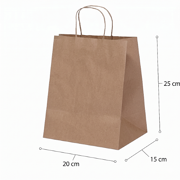 sacola kraft 20x15x25 | LC Embalagens