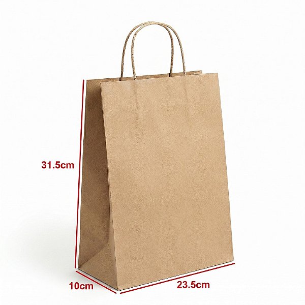 sacola kraft 23,5x10x31,5 | LC Embalagens