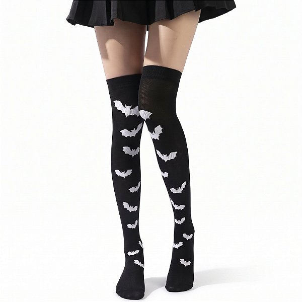 Meia Longa 7/8 Estampada Morcegos | Modamix