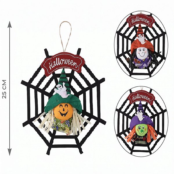Enfeite Halloween Teia Sortida 25cm