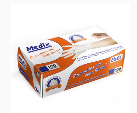 Luva Procedim Latex Com Po Tam P 100Un Medix