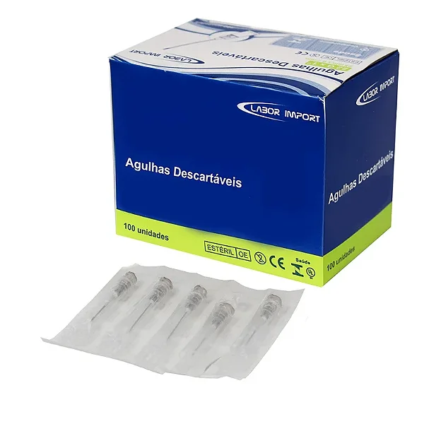 Agulha Hipodérmica (dispositivo de segurança) cx com 100un - Labor Import