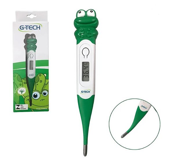 Termômetro Digital Febre Clínico TH400 Flexível Sapo c/ Selo