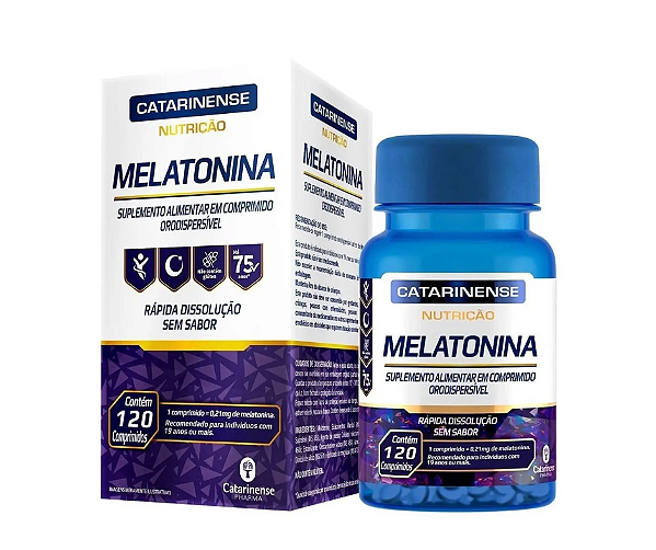 Melatonina Sem Sabor Catarinense Pharma Sem Lactose 120 Cápsulas