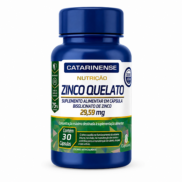 Zinco Quelato 29,59mg - 30 caps - Catarinense