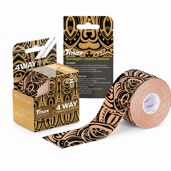 Bandagem Adesiva Dinâmica TMAX 4WAY Tattoo - Kinesio Tape