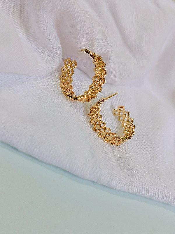 Brinco Argola Luxo Trabalhada