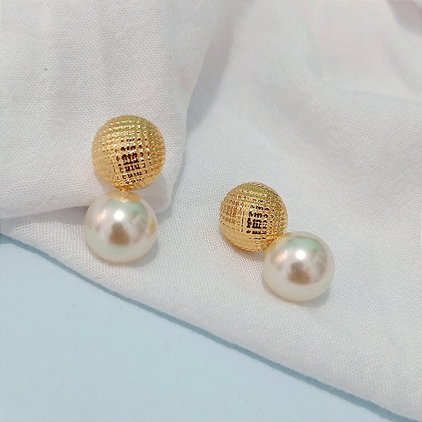 Brinco Bold Pérola - Banhado a Ouro 18k