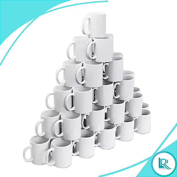 36 Canecas Branca Porcelana Para Sublimação - 325ml