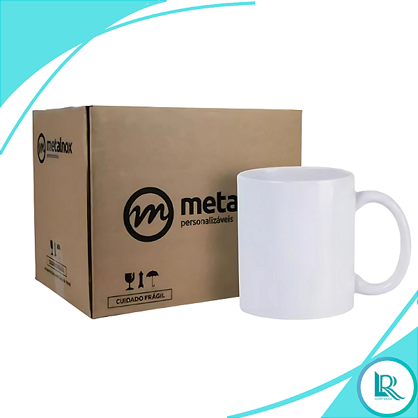 24 Canecas Para Sublimação Branca Metalnox + 24 Caixinhas