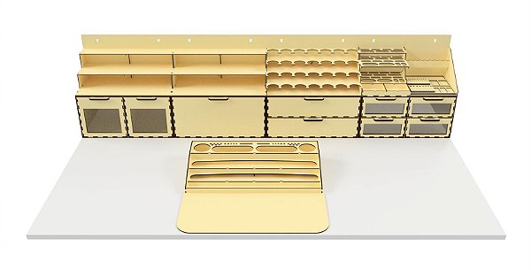 Organizador Modular em MDF com 8 Módulos 2 Andares em "I" + Pintura 1200mmCx150mmLx300mmA
