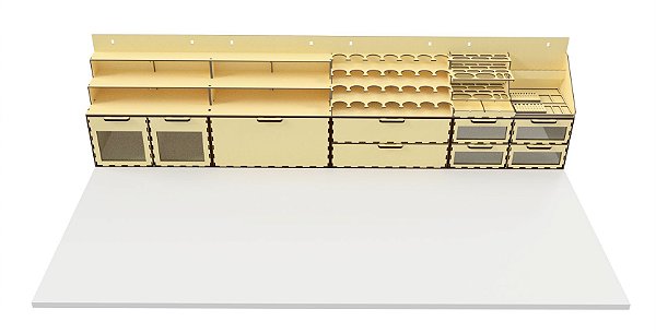 Organizador Modular em MDF com 8 Módulos 2 Andares em "I" 1200mmCx150mmLx300mmA