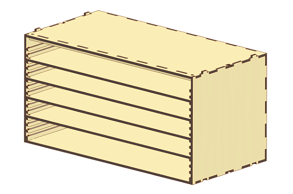 Módulo Organizador com Multi Nichos horizontal com 04 prateleiras reguláveis 300mm (0242)