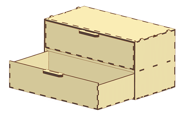 Módulo Organizador com 02 Gavetas 300mm (0390)