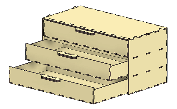 Módulo Organizador com 03 gavetas 300mm (0410)