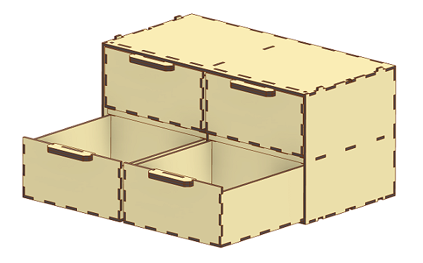 Módulo Organizador com 04 gavetas 300mm (0450)