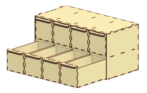 Módulo Organizador com 08 Gavetas 300mm (0570)