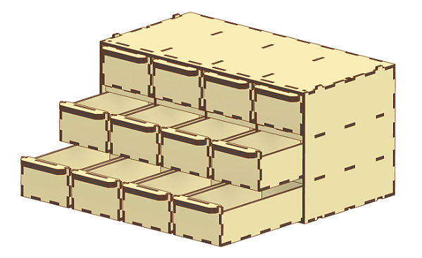 Módulo Organizador com 12 Gavetas 300mm (0590)