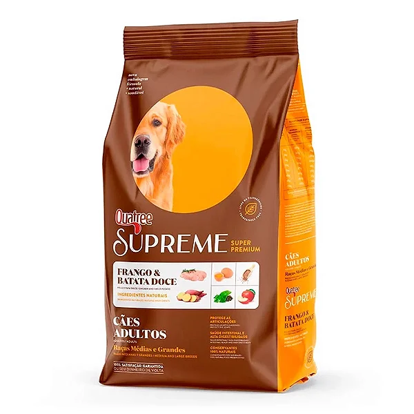 Ração Quatree Supreme Adulto Frango e Batata Doce 15KG - 20KG