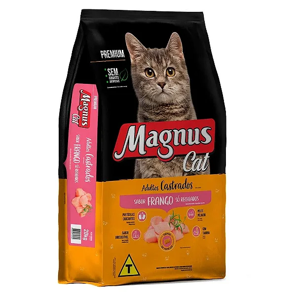 Ração Magnus Gato Castrado so Nuggts Frango 20KG
