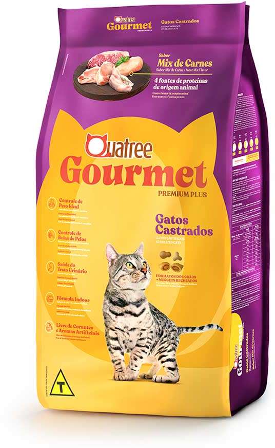 Ração Quatree Gato Castrado Mix de Carne 10KG-20KG