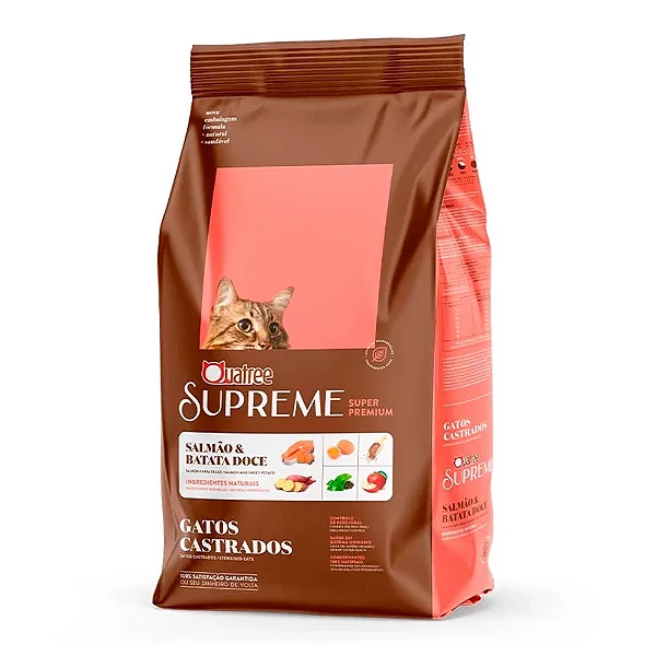 Ração Quatree Supreme Gato Castrado Salmão Batata doce 1KG - 10KG