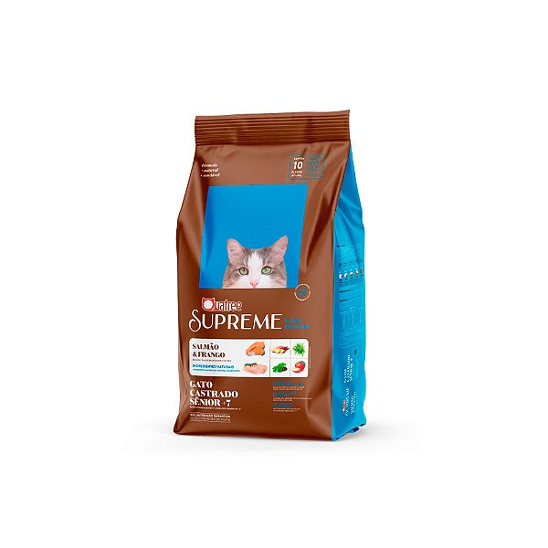 Ração Quatree Supreme Gato Senior Castrato Salmão Frango 1KG - 10KG