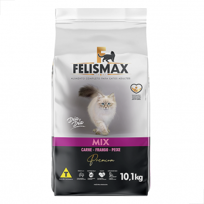 Ração Felismax Gato Adulto Mix Carne, Frango e Peixe Sem Corante 10,1 kg