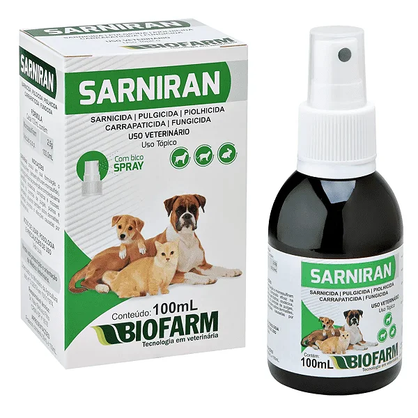 Sarniran Spray Sarnicida Cães e Gatos 30 ml