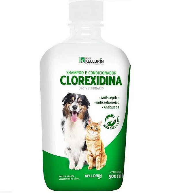 Shampoo e Condicionador Clorexidina 5x1 para Cães e Gatos 500ml