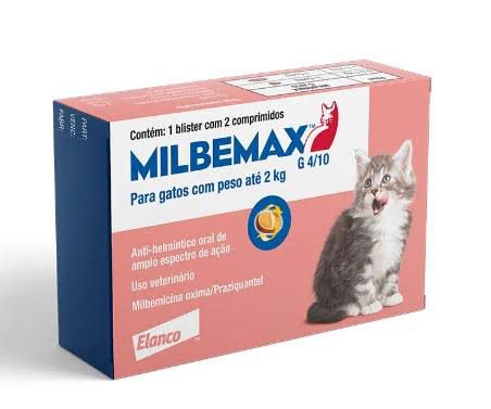 Vermífugo Milbemax Gatos 0,5 a 2kg com 2 comprimidos