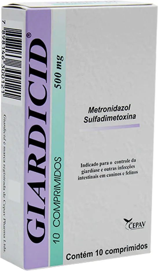 Giardicid 500mg para Cães e Gatos 10 comprimidos