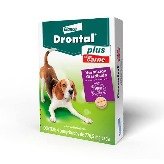 Vermífugo Drontal Plus Cães até 10kg - Carne 4 Comprimidos