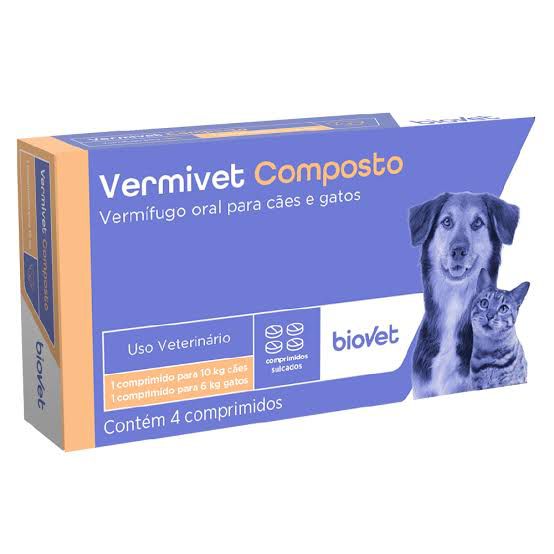 Vermifugo Vermivet Caes e Gatos Composto 600mg