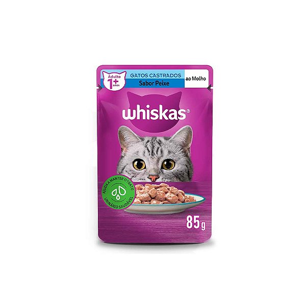 Sachê Whiskas Gato Castrados - Peixe ao Molho 85 g