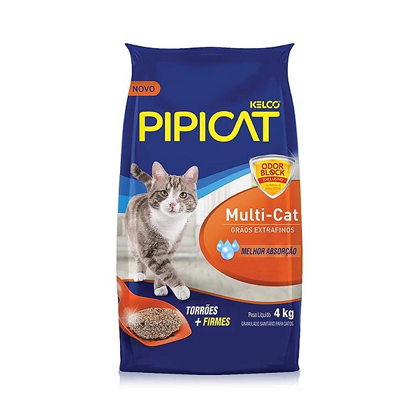 Areia Higiênica Pipicat Multicat para Gatos
