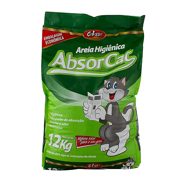 Areia Higiênica Absorcat Colosso 4KG 12KG