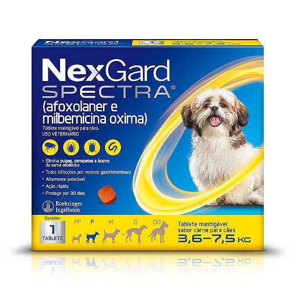 NexGard Spectra 3,6 a 7,5 KG