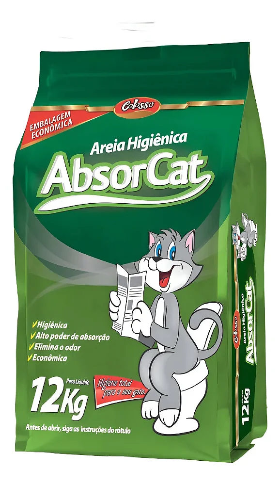 Areia Higiênica Absorcat Colosso para Gato 12KG